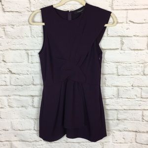 Timo Weiland Purple Faux Bow Blouse Size 4 NWT